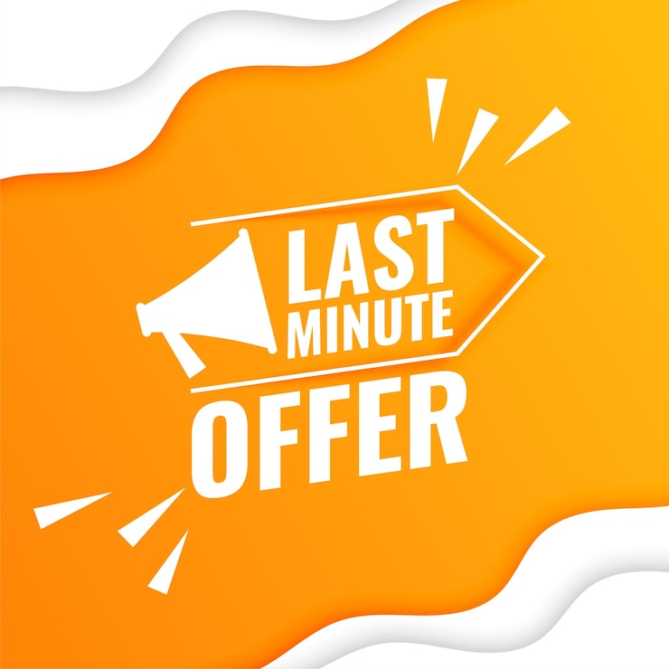 Vettore gratuito sfondo moderno coupon last minute con il vettore del megafono