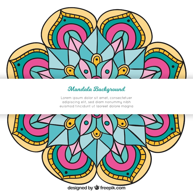 Vettore gratuito sfondo moderno mandala con stile colorato