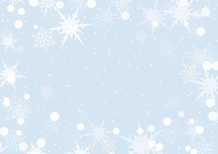 Vettore gratuito sfondo natalizio decorativo con bordo fiocco di neve