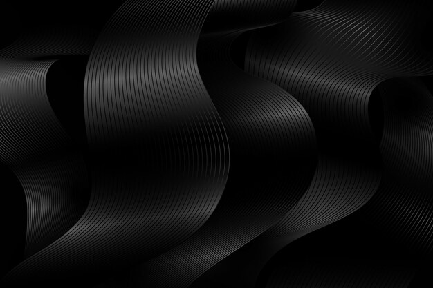 Sfondo nero sfumato con linee ondulate