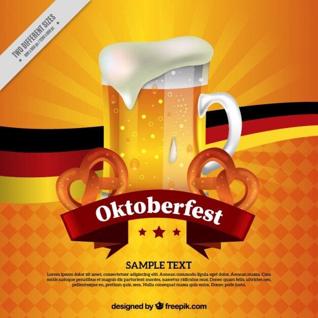 Vettore gratuito sfondo oktoberfest di birra rinfrescante