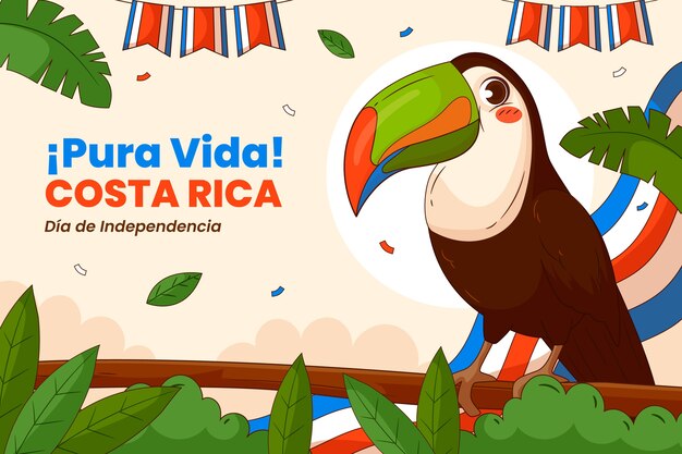 Sfondo per la celebrazione del giorno dell'indipendenza della costa rica
