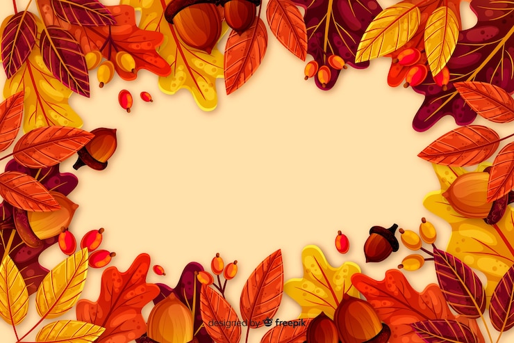 Vettore gratuito sfondo piatto autunnale con foglie
