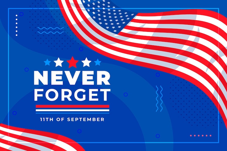 Vettore gratuito sfondo piatto del giorno del patriota 9.11