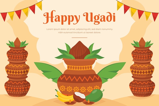 Sfondo piatto dell'Ugadi