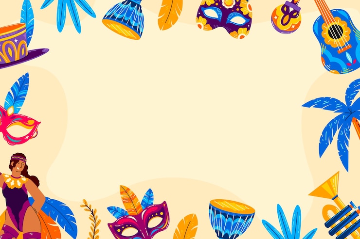 Vettore gratuito sfondo piatto di carnevale brasiliano