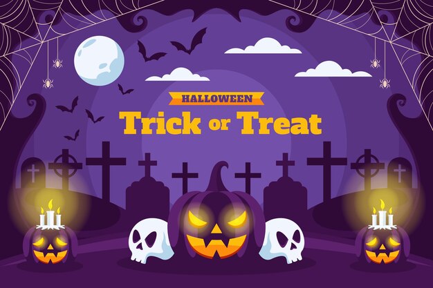 Sfondo piatto di halloween