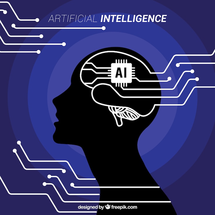 Vettore gratuito sfondo piatto di intelligenza artificiale