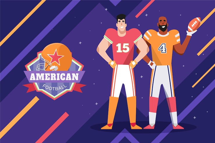 Vettore gratuito sfondo piatto per il campionato di football americano