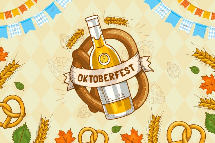 Vettore gratuito sfondo piatto per il festival dell'oktoberfest
