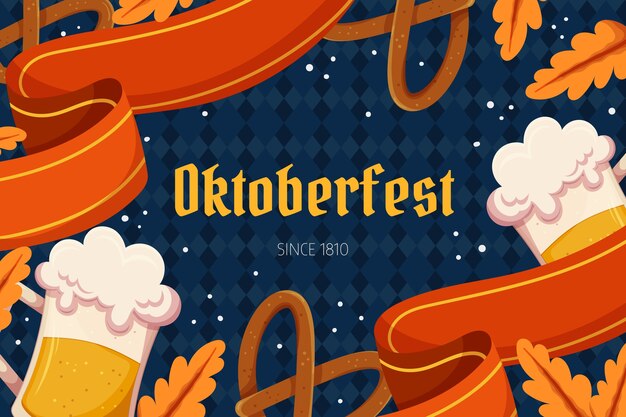 Sfondo piatto per il festival dell'oktoberfest