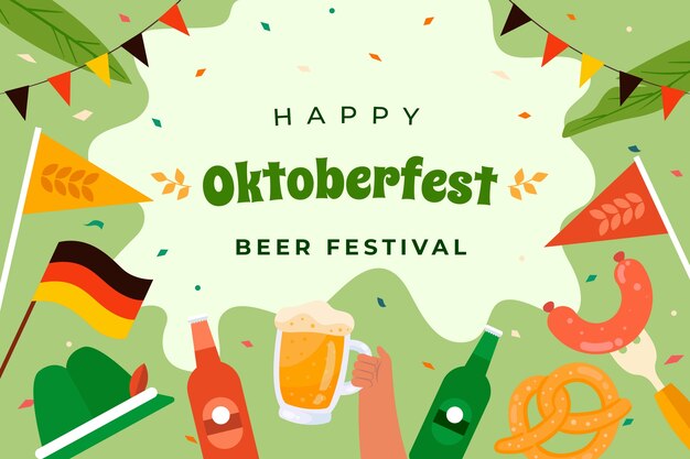 Sfondo piatto per il festival dell'oktoberfest