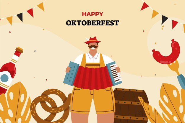 Sfondo piatto per il festival dell'oktoberfest