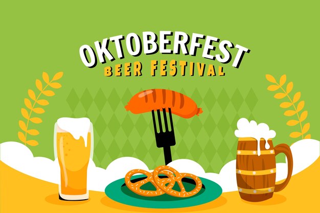 Sfondo piatto per il festival dell'oktoberfest
