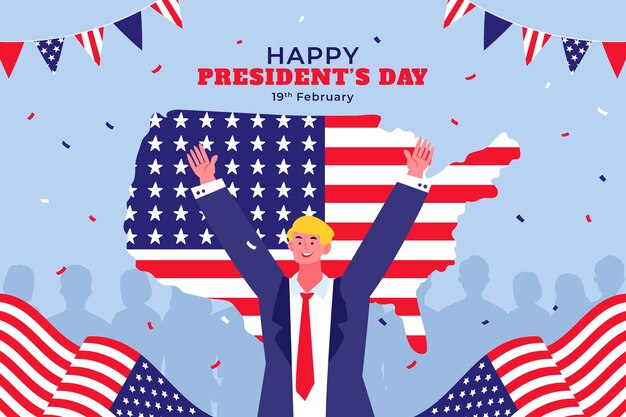 Sfondo piatto per il giorno dei presidenti degli Stati Uniti