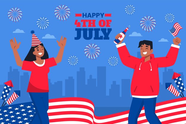 Sfondo piatto per la celebrazione del 4 luglio americano
