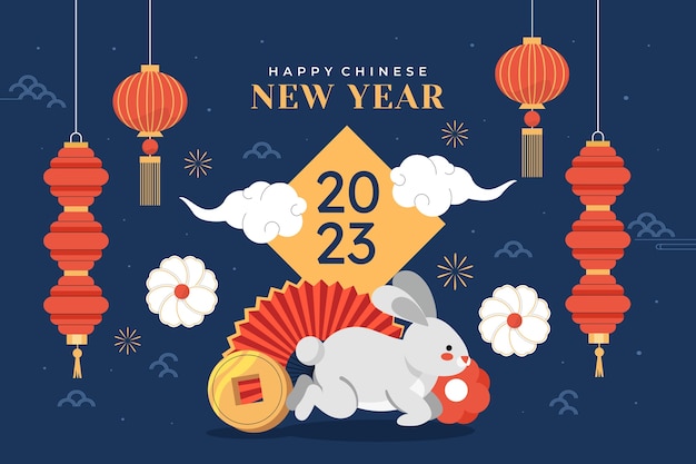 Sfondo piatto per la celebrazione del capodanno cinese