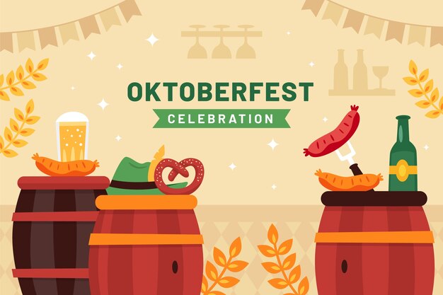 Sfondo piatto per la celebrazione del festival della birra oktoberfest