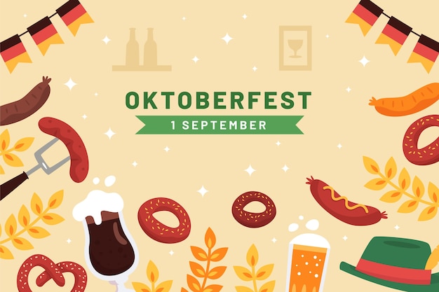 Sfondo piatto per la celebrazione del festival della birra oktoberfest