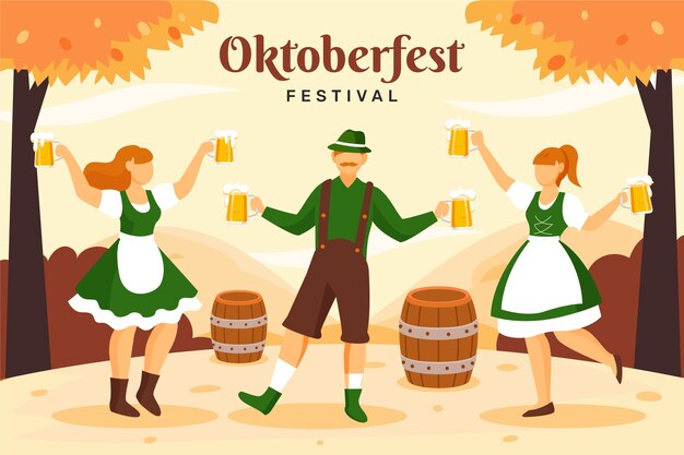 Sfondo piatto per la celebrazione del festival della birra oktoberfest