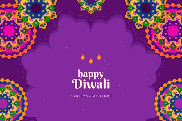 Sfondo piatto per la celebrazione del festival indù diwali
