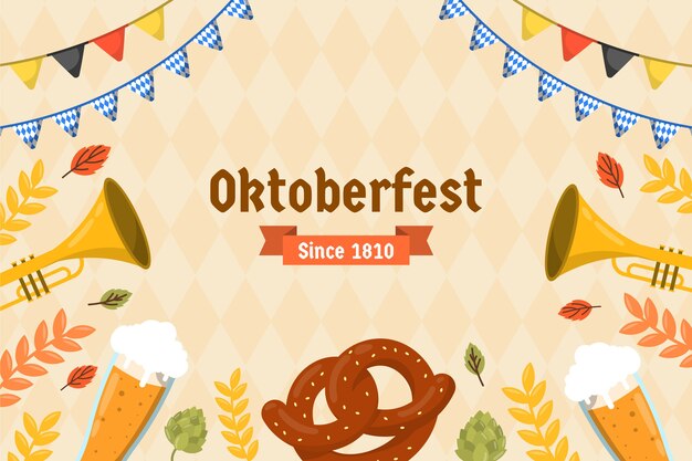 Sfondo piatto per la celebrazione dell'oktoberfest