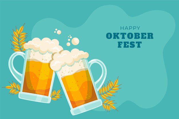 Sfondo piatto per la celebrazione dell'oktoberfest