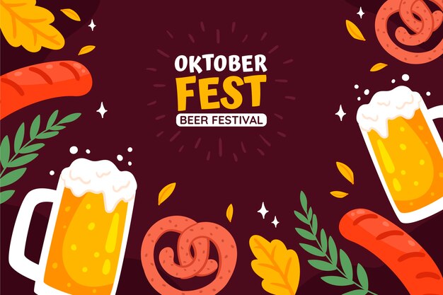 Sfondo piatto per la celebrazione dell'oktoberfest