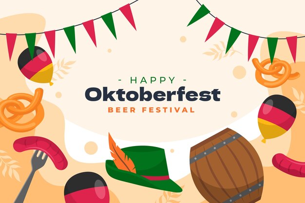 Sfondo piatto per la celebrazione dell'oktoberfest