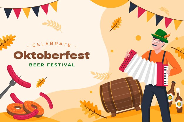 Sfondo piatto per la celebrazione dell'oktoberfest