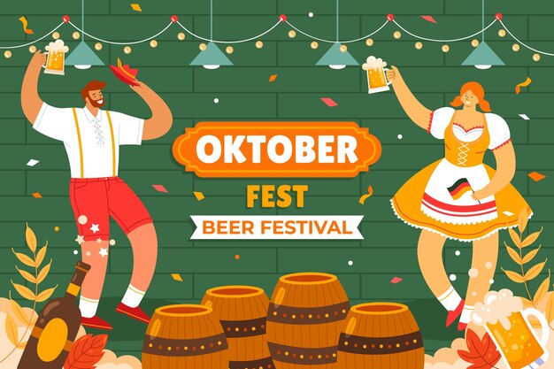 Sfondo piatto per la celebrazione dell'oktoberfest