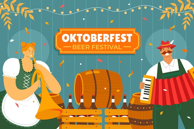 Sfondo piatto per la celebrazione dell'oktoberfest