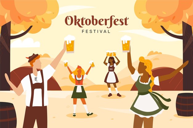 Sfondo piatto per la celebrazione dell'oktoberfest