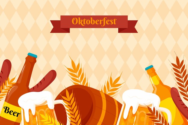 Sfondo piatto per la celebrazione dell'oktoberfest