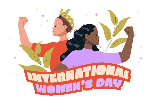 Sfondo piatto per la celebrazione della festa della donna