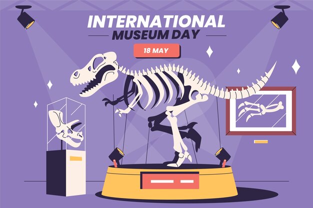 Sfondo piatto per la celebrazione della giornata internazionale dei musei