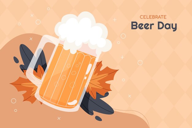 Sfondo piatto per la celebrazione della giornata internazionale della birra