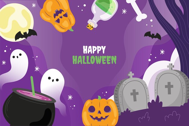 Sfondo piatto per la celebrazione di Halloween