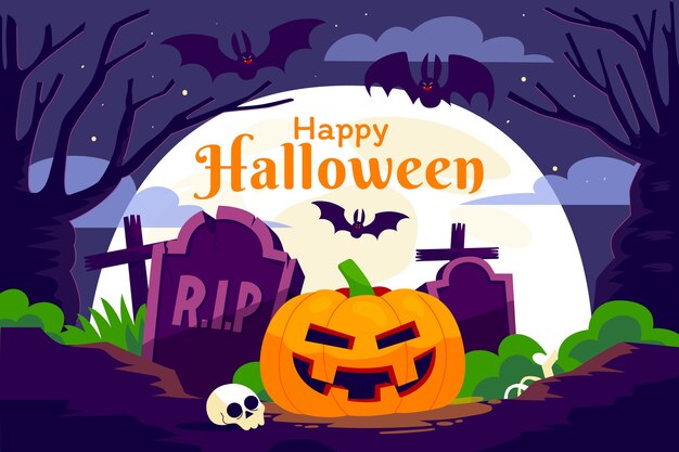 Sfondo piatto per la celebrazione di Halloween