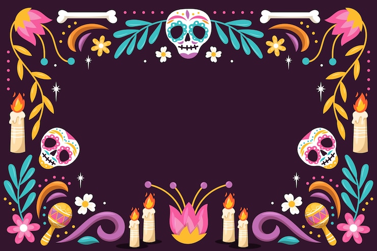 Vettore gratuito sfondo piatto per la celebrazione dia de muertos