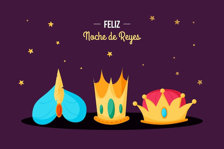 Vettore gratuito sfondo piatto reyes magos