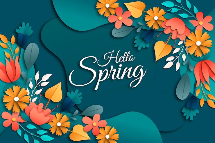 Vettore gratuito sfondo primavera realistico