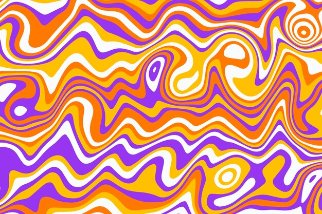 Sfondo psichedelico piatto groovy disegnato a mano