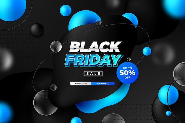 Sfondo realistico del black friday 3d