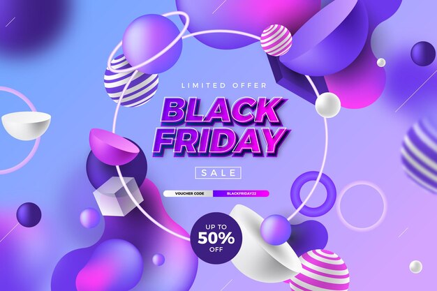 Sfondo realistico del black friday 3d