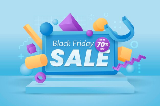 Sfondo realistico del black friday in 3d