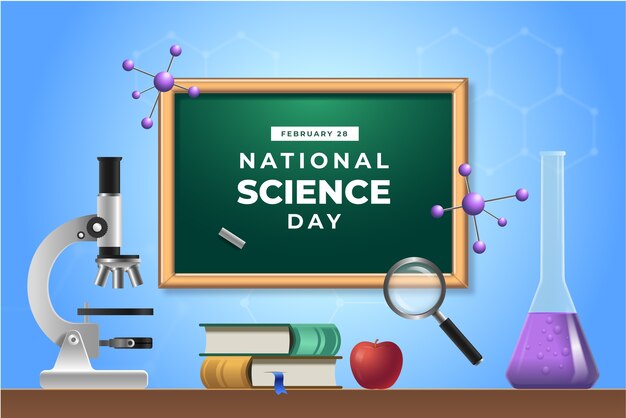 Sfondo realistico della giornata della scienza nazionale