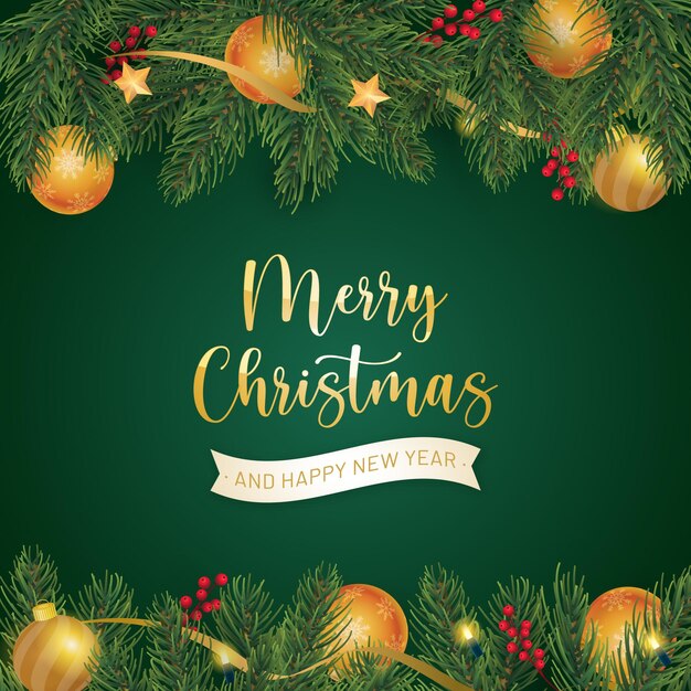 Sfondo realistico di auguri di Natale