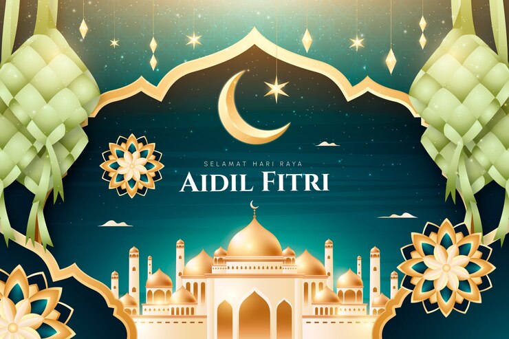 Vettore gratuito sfondo realistico di eid al-fitr