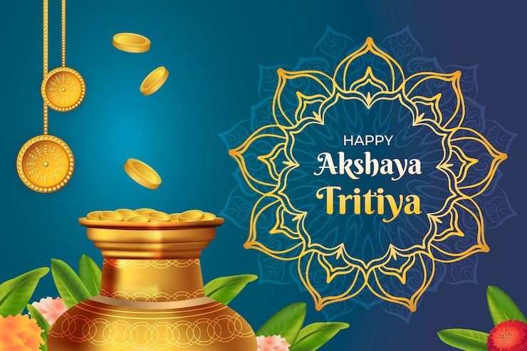 Vettore gratuito sfondo realistico per la celebrazione del festival akshaya tritiya